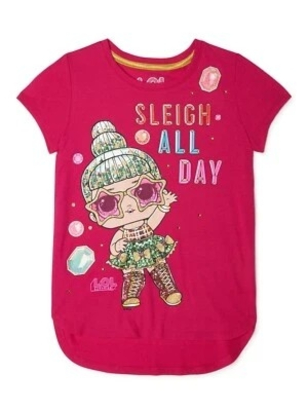 MGA - L.O.L. Surprise! Girls Holiday Graphic T-Shirt SLEIGH ALL DAY